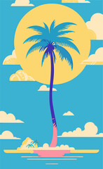 Abstract summer palm trees tropical vector illustration background 