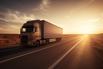 Fototapeta na wymiar Trucks with cargo. Created with generative Ai technology