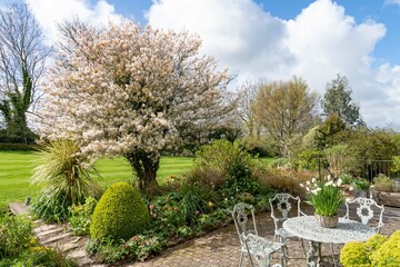 Obraz premium An English country garden with flowers