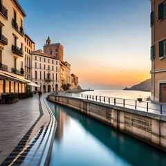 Obraz premium city at sunset