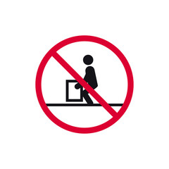 Heavy do not lift prohibited sign, forbidden modern round sticker, vector illustration.