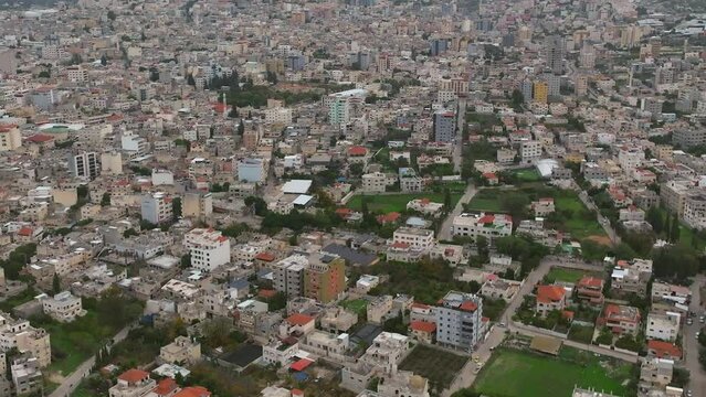 Qalqilya Governorate Palastenian National Authority, Aerial view of the city skyline