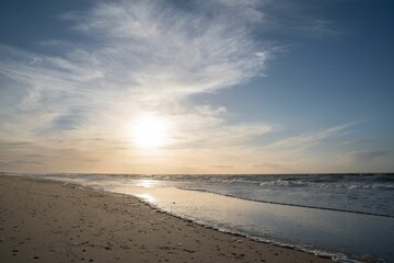 Sandy coast in Sylt, North Frisia, Germany
