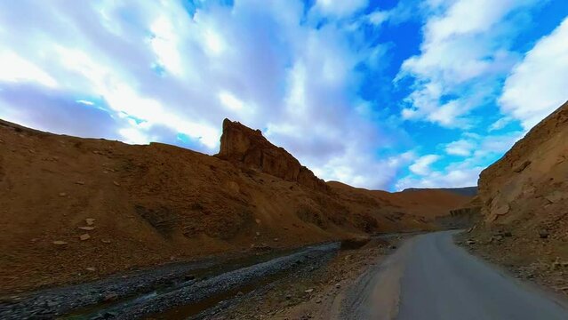 Driving through rugged terrain: An adventure on the rocky mountain highway