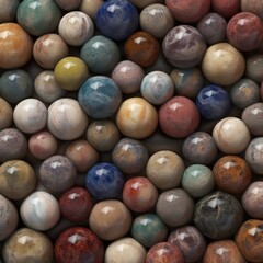 Texture transparente des pierres de marbre multicolores arrondies