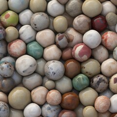 Texture transparente des pierres de marbre multicolores arrondies