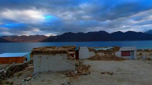 Early Morning Serenity: Panning over Scenic Pangong Lake
