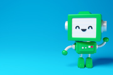 green AI robot 3d render