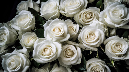 White roses background. AI