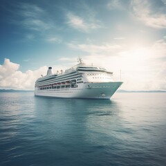 Fototapeta na wymiar cruise ship in the sea. generative ai