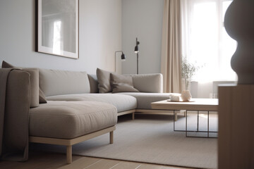 modern living room with sofa, Generative AI	
