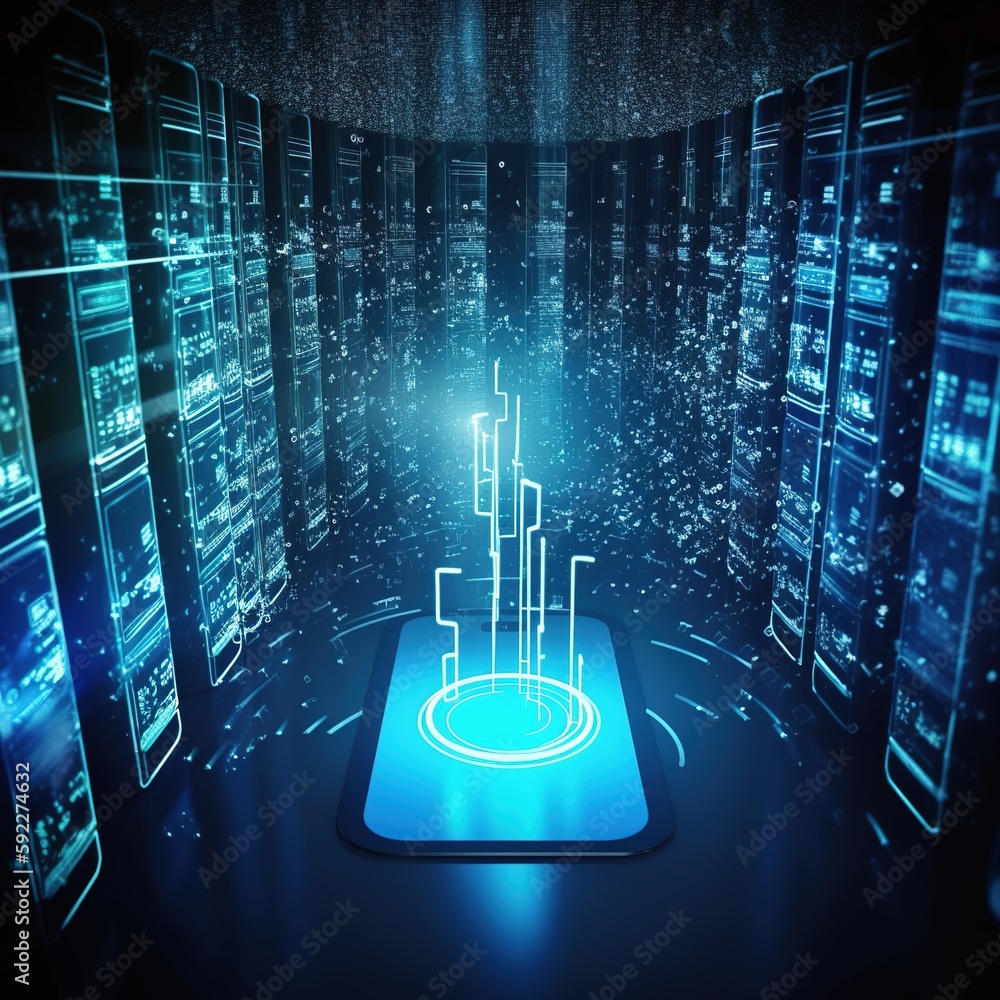 Poster network server. technologies concept. generative ai