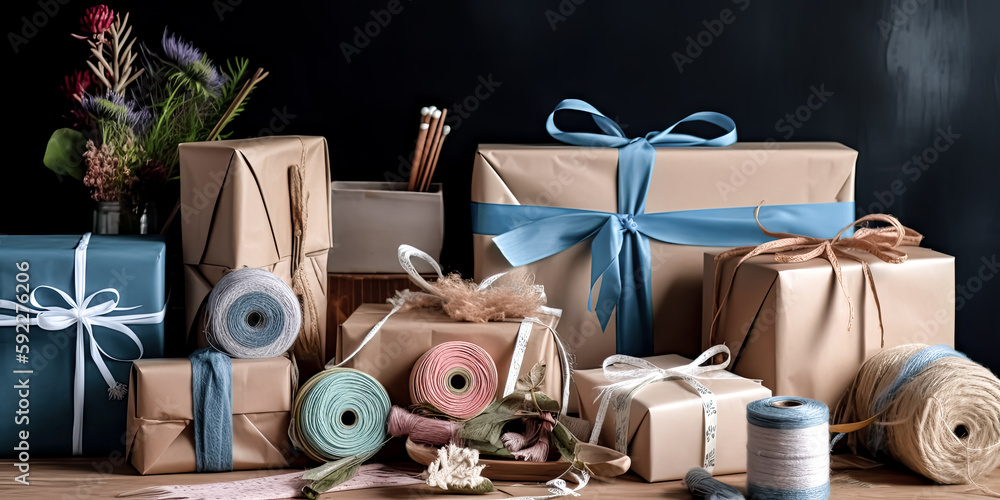 Poster wrappings and shopping for the new year's christmas gifts was made easier with the help of generativ