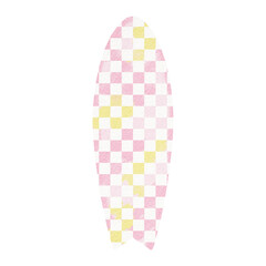 Pink watercolor surfboard.