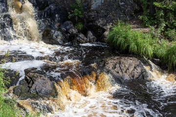 Ahvenkoski Waterfall on the stormy Tohmajoki River
