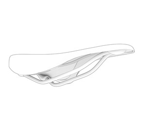 Bike saddle isolated on transparent background. 3d rendering - illustration