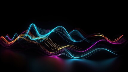 3d rendering abstract background of colourful neon line