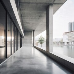 corridor in a modern building. generative ai