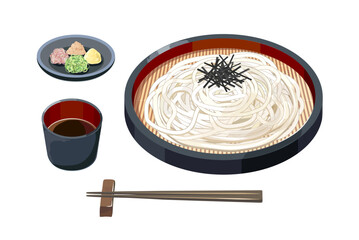 ざるうどんのイラスト