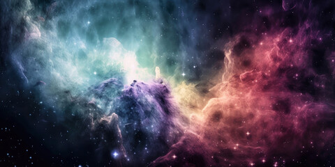 Obraz na płótnie Canvas Nebula in deep space - Generative AI