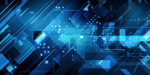 Abstract tech background with a person - Generative AI