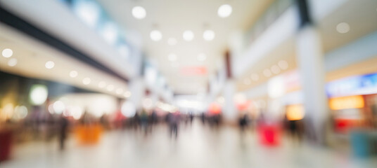 Shopping mall - Defocused abstract blurred business background - Generative AI