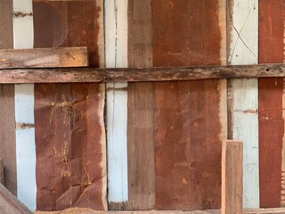 Old wooden wall and old zinc