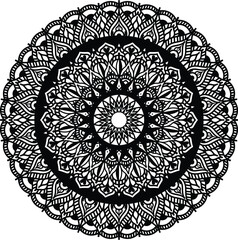 Mandala Coloring book Page design. Simple Mandala coloring design for beginners, seniors and children. Mehndi flower pattern for Henna drawing and tattoo. Decorative ornament in ethnic oriental style.