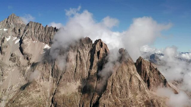 aerial view in the Swiss alps Switzerland