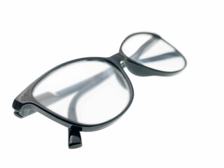 Closeup shot of optical glasses on a white background