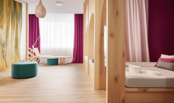 LOBBY AN TREATMENT ROOMS ilustraciones de IA generativas. 
