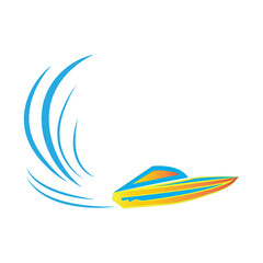 fast boat icon design template vector