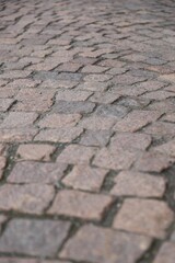 Sidewalk ground made of bricks