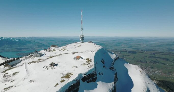 aerial view of the rigi kulm in the swiss alps