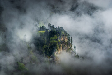 Fototapeta na wymiar Misty peak