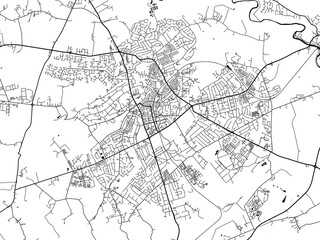 A vector road map of the city of  Harrogate in the United Kingdom on a white background.