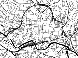 A vector road map of the city of  Leeds Center in the United Kingdom on a white background.