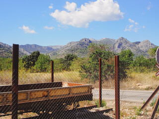 マヨルカ島　木造列車の車窓からの風景