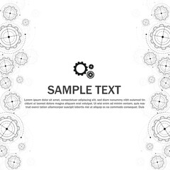 Abstract futuristic Cog Gear Wheel with arrows on white paper background. with Vector illustration gear wheel, Hi-tech digital technology and engineering, digital telecom technology concept.