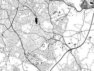 A vector road map of the city of  Solihull in the United Kingdom on a white background.