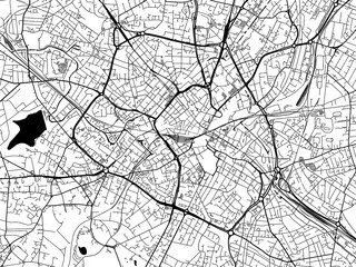 A vector road map of the city of  Birmingham Center in the United Kingdom on a white background.