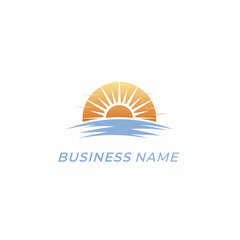 logo design creative sun light and sea