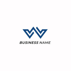 design logo connect line letter W
