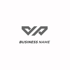 design logo creative letter W and letter P