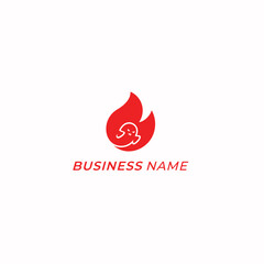 design logo combine fire and ghost
