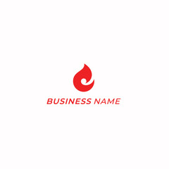 design logo creative fire flame and letter E
