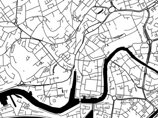 A vector road map of the city of  Bristol Center in the United Kingdom on a white background.