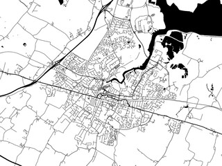 A vector road map of the city of  Sittingbourne in the United Kingdom on a white background.