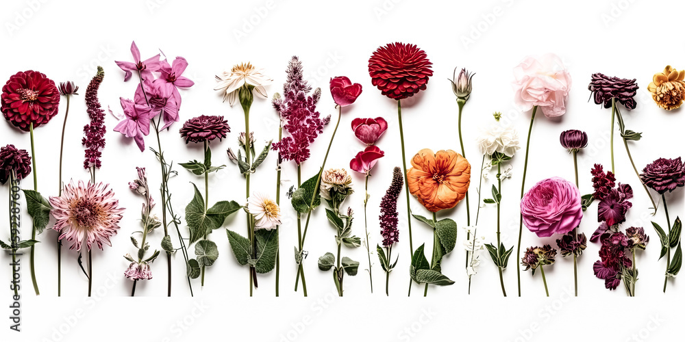 Aufkleber a creative layout made with beautiful flowers was generated using generative ai. - generative ai