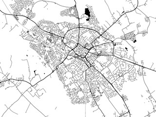 A vector road map of the city of  Aylesbury in the United Kingdom on a white background.